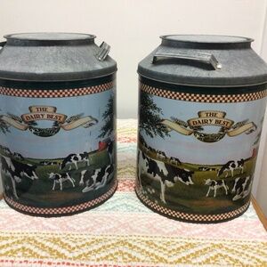 TWO COUNTRY STYLE MILK CANS